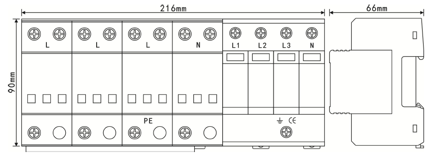SPD1三相第一二級(jí)B+C復(fù)合型電源防雷器-開關(guān)型10/350us和限壓型8/20us組合式
