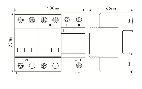 SPD2單相第一二級BC復(fù)合型電源防雷器件組-開關(guān)型+限壓型組合式過電壓保護器